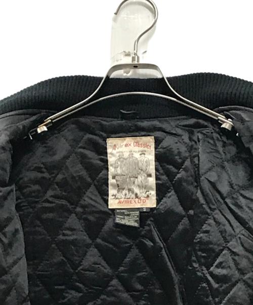 AVIREX（アヴィレックス）AVIREX (アヴィレックス) SHEEP SKIN VARSITY JACKET ブラック サイズ:Sの古着・服飾アイテム