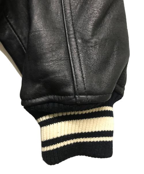 AVIREX（アヴィレックス）AVIREX (アヴィレックス) SHEEP SKIN VARSITY JACKET ブラック サイズ:Sの古着・服飾アイテム