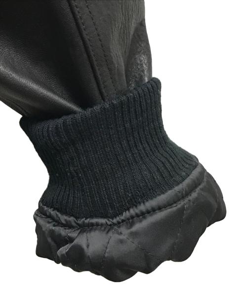 AVIREX（アヴィレックス）AVIREX (アヴィレックス) SHEEP SKIN VARSITY JACKET ブラック サイズ:Sの古着・服飾アイテム