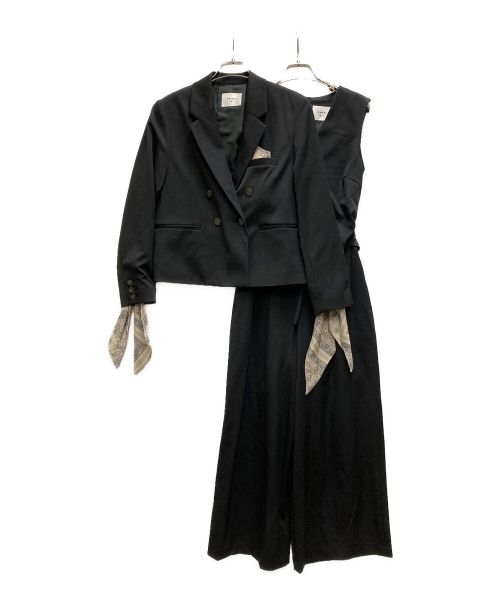 Ameri（アメリ）AMERI (アメリ) ダブルブレストジャケット ベストオールインワン セットアップ ブラック サイズ:Sの古着・服飾アイテム