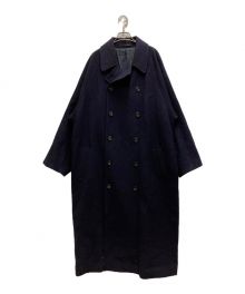 ato（アトウ）の古着「DOUBLE BREASTED BELTED COAT」｜ネイビー