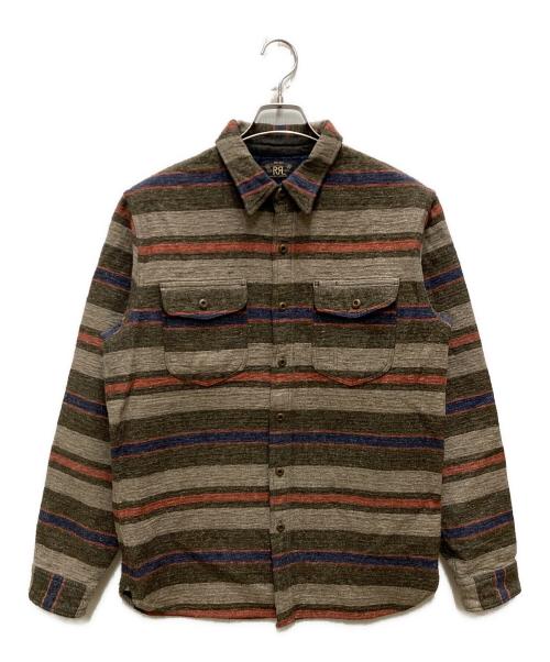 RRL（ダブルアールエル）RRL (ダブルアールエル) PRESTON SPORTS SHIRTS ブラウン×レッド サイズ:Mの古着・服飾アイテム