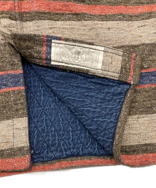 RRL（ダブルアールエル）RRL (ダブルアールエル) PRESTON SPORTS SHIRTS ブラウン×レッド サイズ:Mの古着・服飾アイテム