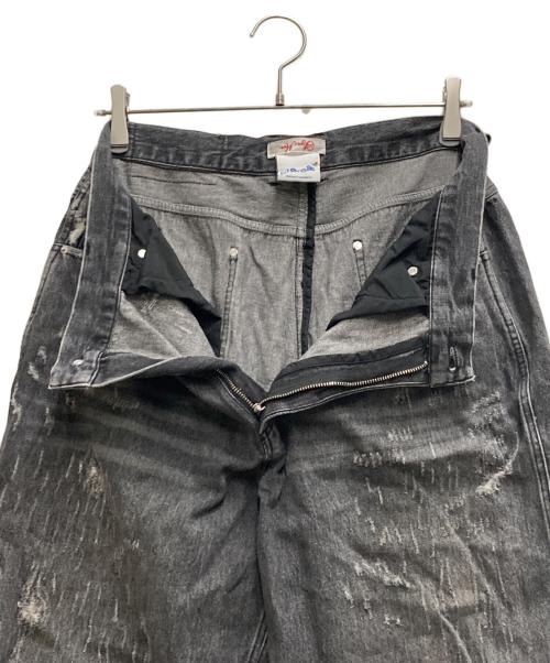 SYUMAN.（シュウマン）SYUMAN. (シュウマン) PLATEAU (プラトー) ダメージバギーデニムパンツ ブラック サイズ:不明の古着・服飾アイテム