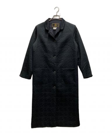 フェンディ FENDI　レザーコンビ コート　ブラック　ズッカ柄 中古・古着通販】FENDI (フェンディ) ズッカ柄コート ブラック サイズ