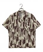 PHEENYフィーニー）の古着「Print typewriter pajamas shirt」｜ベージュ×ブラウン