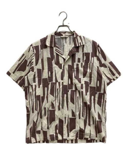 PHEENY（フィーニー）PHEENY (フィーニー) Print typewriter pajamas shirt ベージュ×ブラウン サイズ:FREEの古着・服飾アイテム