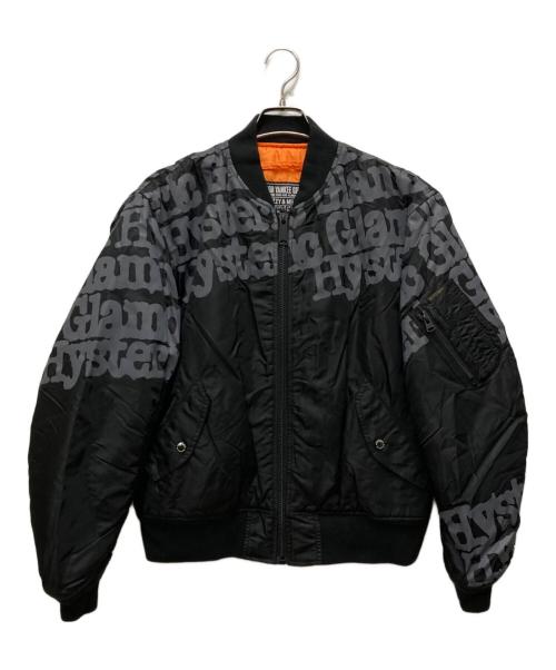 Hysteric Glamour（ヒステリックグラマー）Hysteric Glamour (ヒステリックグラマー) TYPE LOGO MA-1 ブラック×グレー サイズ:Mの古着・服飾アイテム