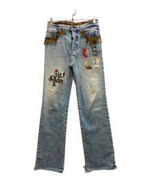 DSQUARED2（ディースクエアード）の古着「フリンジデニムパンツ」｜インディゴ