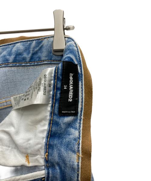 DSQUARED2（ディースクエアード）DSQUARED2 (ディースクエアード) フリンジデニムパンツ インディゴ サイズ:34の古着・服飾アイテム
