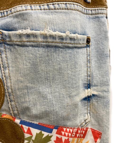 DSQUARED2（ディースクエアード）DSQUARED2 (ディースクエアード) フリンジデニムパンツ インディゴ サイズ:34の古着・服飾アイテム