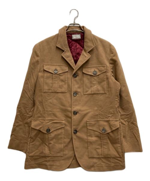 BRUNELLO CUCINELLI（ブルネロクチネリ）BRUNELLO CUCINELLI (ブルネロクチネリ) コットンカシミヤサファリジャケット ブラウン サイズ:50の古着・服飾アイテム