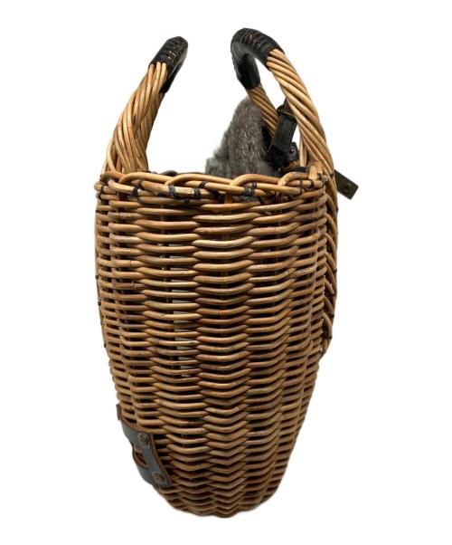 ebagos（エバゴス）ebagos (エバゴス) ファー付きカゴバッグ ベージュの古着・服飾アイテム