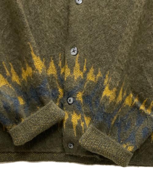 SUPREME（シュプリーム）Supreme (シュプリーム) Abstract Stripe Cardigan グリーン×イエロー サイズ:Ⅼの古着・服飾アイテム