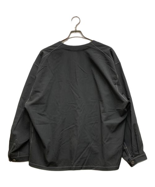 digawel（ディガウェル）DIGAWEL (ディガウェル) ウールポプリンVネックシャツカーディガン グレー サイズ:2の古着・服飾アイテム