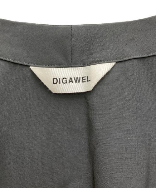 digawel（ディガウェル）DIGAWEL (ディガウェル) ウールポプリンVネックシャツカーディガン グレー サイズ:2の古着・服飾アイテム