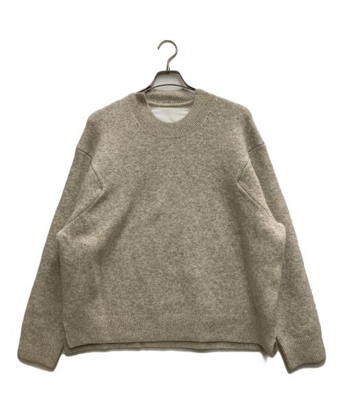 nonnotte（ノノット）nonnotte (ノノット) Heavy Oz Wool Yak Knit Slit Crew Neck Pullover ベージュ サイズ:freeの古着・服飾アイテム