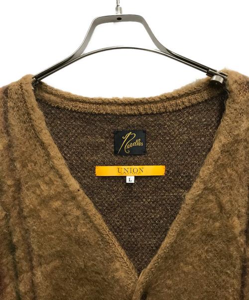 Needles（ニードルズ）Needles (ニードルズ) UNION (ユニオン) MOHAIR CARDIGAN ブラウン サイズ:Lの古着・服飾アイテム