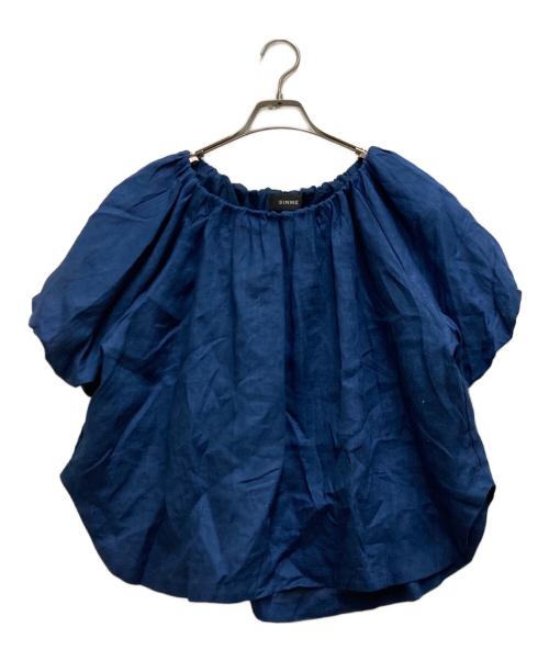SINME（シンメ）SINME (シンメ) リネンオフショルダーブラウス ネイビー サイズ:FREEの古着・服飾アイテム