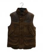 POLO RALPH LAURENポロ・ラルフローレン）の古着「切替レザーベスト」｜ブラウン