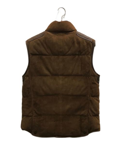 POLO RALPH LAUREN（ポロ・ラルフローレン）POLO RALPH LAUREN (ポロ・ラルフローレン) 切替レザーベスト ブラウン サイズ:Lの古着・服飾アイテム