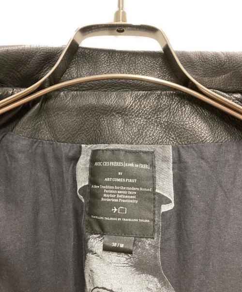 ART COMES FIRST（アートカムズファースト）ART COMES FIRST (アートカムズファースト) テープデザインライダースジャケット ブラック サイズ:Ⅿの古着・服飾アイテム