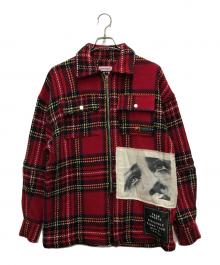 Palm Angels（パーム エンジェルス）の古着「CHECK ZIPPED OVERSHIRT」｜レッド