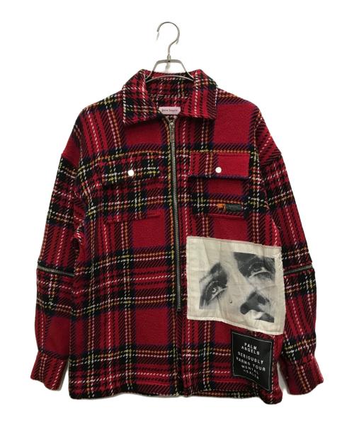 Palm Angels（パーム エンジェルス）Palm Angels (パーム エンジェルス) CHECK ZIPPED OVERSHIRT レッド サイズ:42の古着・服飾アイテム
