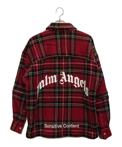 Palm Angels（パーム エンジェルス）Palm Angels (パーム エンジェルス) CHECK ZIPPED OVERSHIRT レッド サイズ:42の古着・服飾アイテム