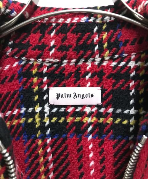 Palm Angels（パーム エンジェルス）Palm Angels (パーム エンジェルス) CHECK ZIPPED OVERSHIRT レッド サイズ:42の古着・服飾アイテム