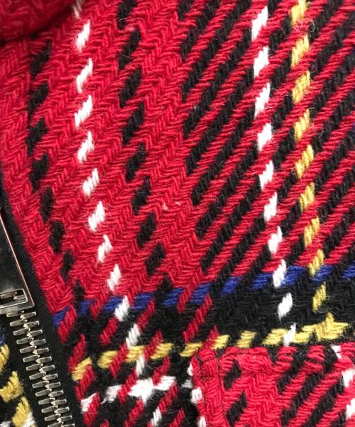 Palm Angels（パーム エンジェルス）Palm Angels (パーム エンジェルス) CHECK ZIPPED OVERSHIRT レッド サイズ:42の古着・服飾アイテム