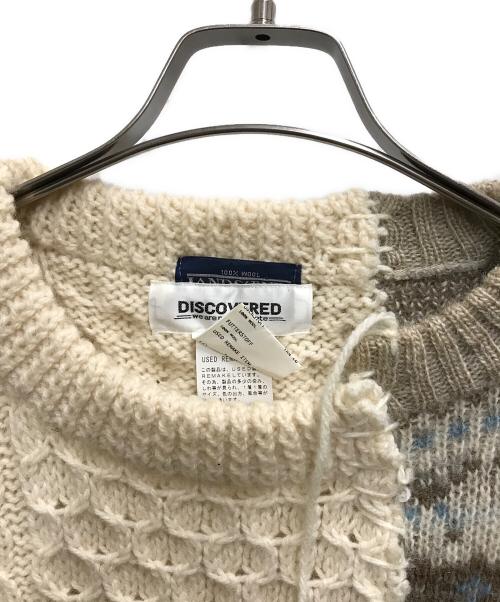 DISCOVERD（ディスカバード）DISCOVERD (ディスカバード) 再構築ドッキングニット ブルー×ホワイト サイズ:Fの古着・服飾アイテム