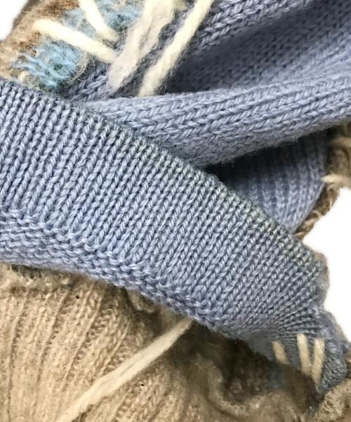 DISCOVERD（ディスカバード）DISCOVERD (ディスカバード) 再構築ドッキングニット ブルー×ホワイト サイズ:Fの古着・服飾アイテム