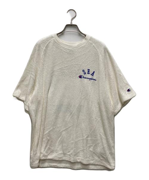 Champion（チャンピオン）Champion (チャンピオン) WIND AND SEA (ウィンダンシー) パイルTEE ホワイト サイズ:Lの古着・服飾アイテム