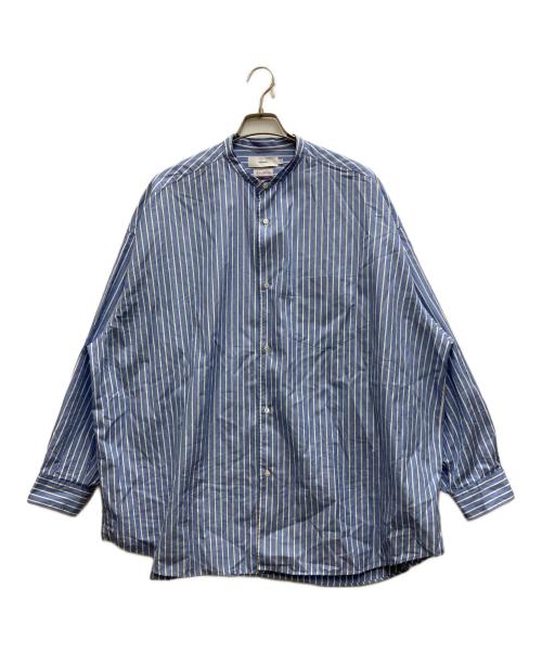 Graphpaper（グラフペーパー）Graphpaper (グラフペーパー) SOKTAS High Count Broad L/S Oversized Band Collar Shirt ブルー サイズ:2の古着・服飾アイテム