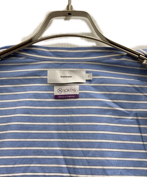 Graphpaper（グラフペーパー）Graphpaper (グラフペーパー) SOKTAS High Count Broad L/S Oversized Band Collar Shirt ブルー サイズ:2の古着・服飾アイテム