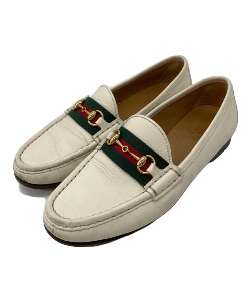 GUCCI（グッチ）GUCCI (グッチ) ビットローファー ホワイト サイズ:36の古着・服飾アイテム