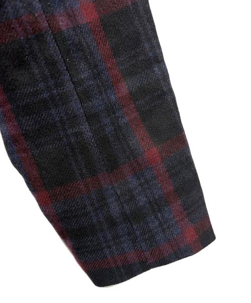 PS Paul Smith（ＰＳポールスミス）PS Paul Smith (ＰＳポールスミス) ウールメルトンチェックチェスターコート ネイビー サイズ:Ｍの古着・服飾アイテム