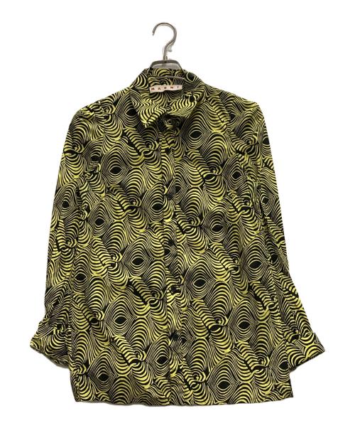 MARNI（マルニ）MARNI (マルニ) 総柄シャツ イエロー×ブラック サイズ:40の古着・服飾アイテム