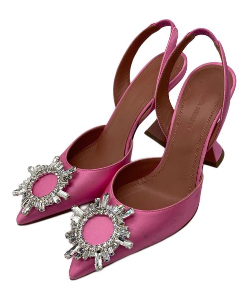 AMINA MUADDI（アミナ・モアディ）AMINA MUADDI (アミナ・モアディ) ビジューヒールパンプス ピンク サイズ:36の古着・服飾アイテム