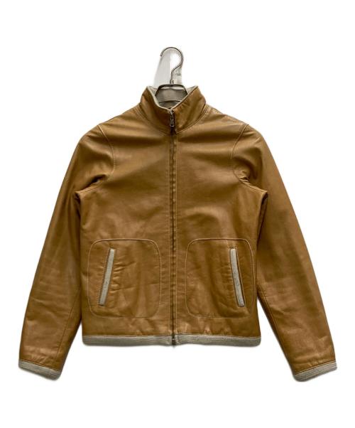 Cinquanta（チンクワンタ）Cinquanta (チンクワンタ) レザージップジャケット ブラウン サイズ:38の古着・服飾アイテム