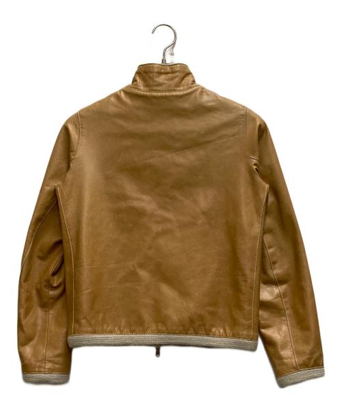 Cinquanta（チンクワンタ）Cinquanta (チンクワンタ) レザージップジャケット ブラウン サイズ:38の古着・服飾アイテム
