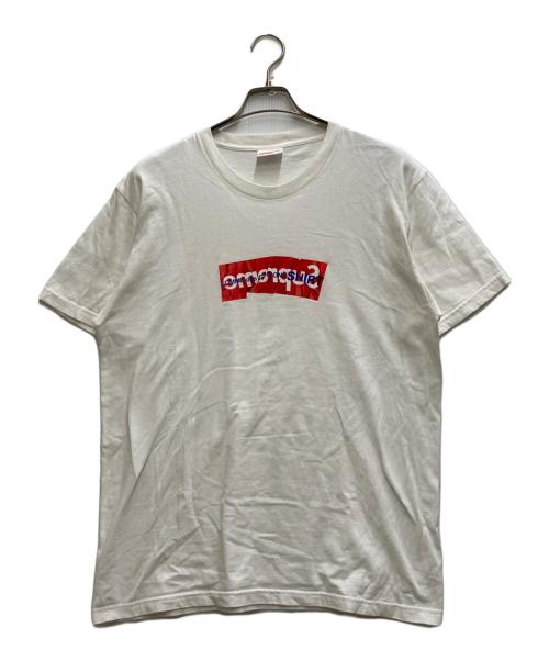 SUPREME（シュプリーム）Supreme (シュプリーム) COMME des GARCONS SHIRT (コムデギャルソンシャツ) コラボロゴプリントTEE ホワイト サイズ:Ⅼの古着・服飾アイテム