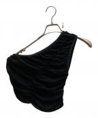 Mediamミディアム）の古着「Cotton Tulle Gather One Shoulder」｜ブラック