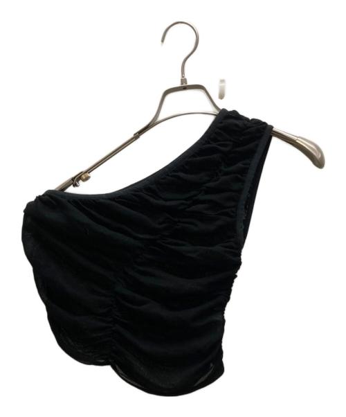 Mediam（ミディアム）Mediam (ミディアム) Cotton Tulle Gather One Shoulder ブラック サイズ:FREEの古着・服飾アイテム
