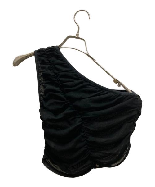 Mediam（ミディアム）Mediam (ミディアム) Cotton Tulle Gather One Shoulder ブラック サイズ:FREEの古着・服飾アイテム