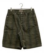 stussyステューシー）の古着「チェックバギーショーツ」｜カーキ