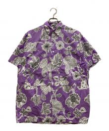 E.TAUTZ（イートーツ）の古着「フラワープリントラインマンシャツ」｜パープル
