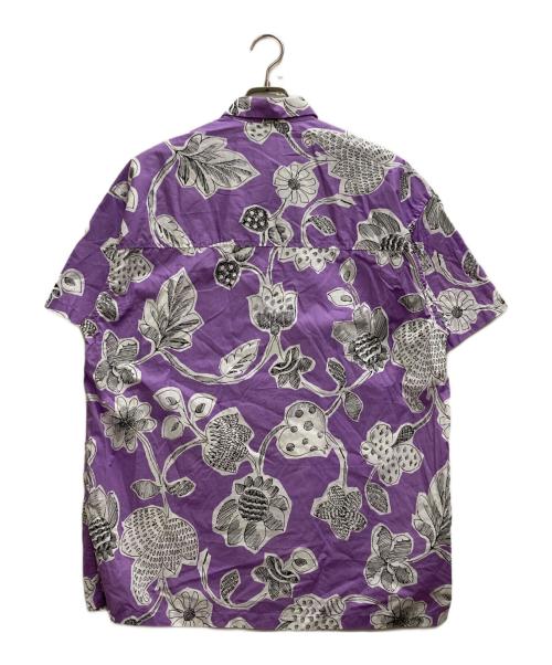 E.TAUTZ（イートーツ）E.TAUTZ (イートーツ) フラワープリントラインマンシャツ パープル サイズ:Sの古着・服飾アイテム