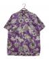 E.TAUTZ（イートーツ）の古着「フラワープリントラインマンシャツ」｜パープル